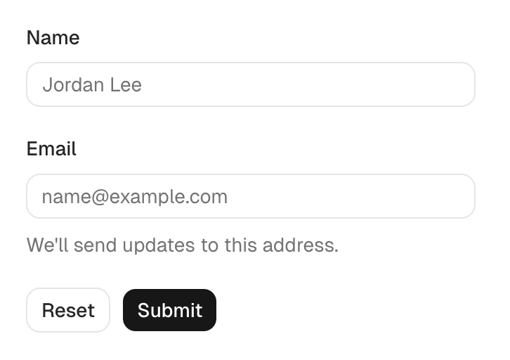 Page editor before — a static list of sections
