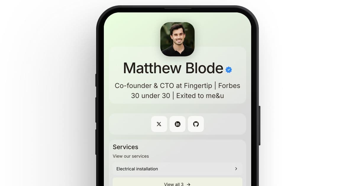Social share after — live profile screenshot