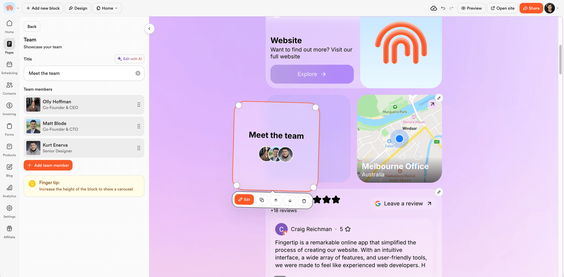 Form inputs after — polished event settings with structured hierarchy